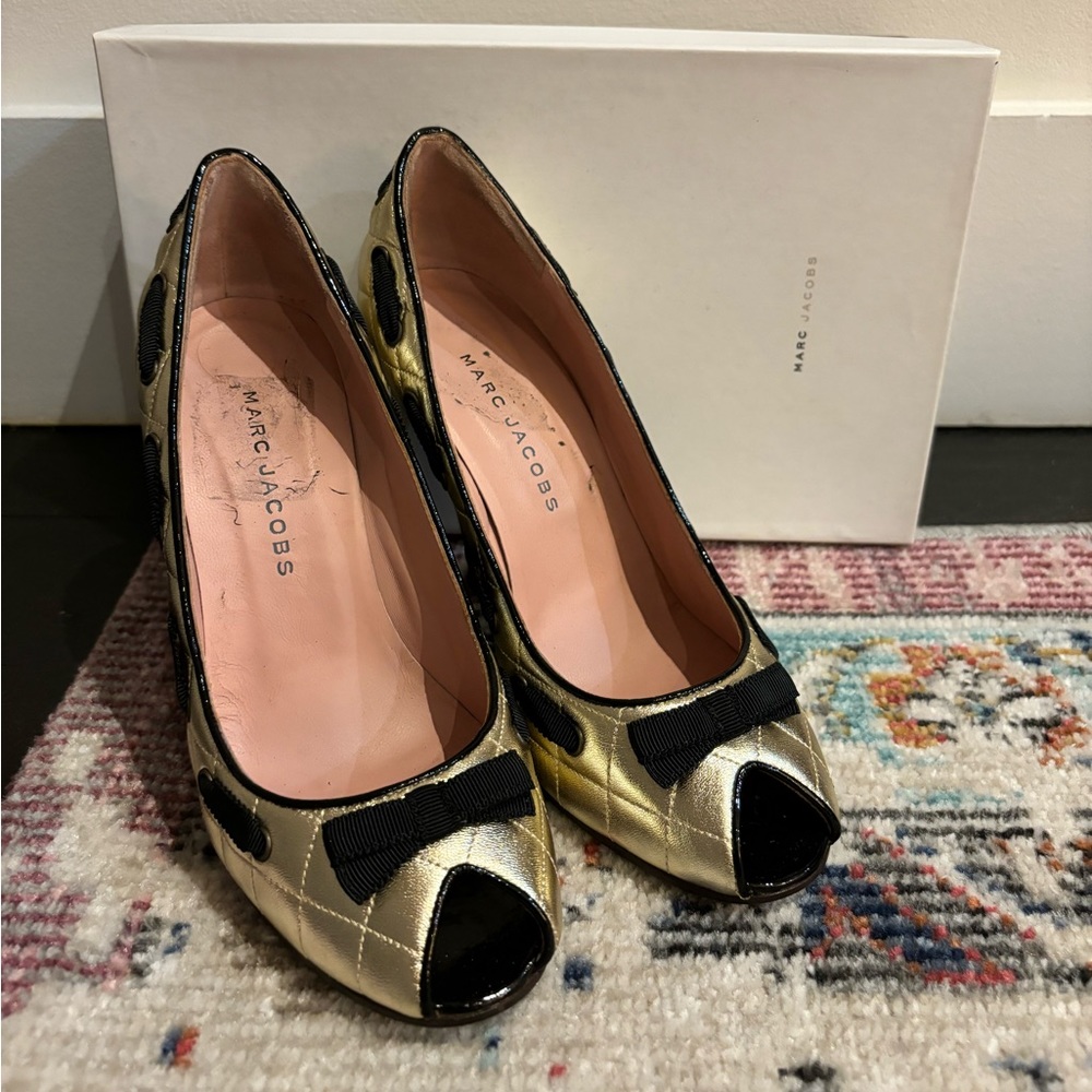 Quilted Gold Marc Jacobs Shoes
